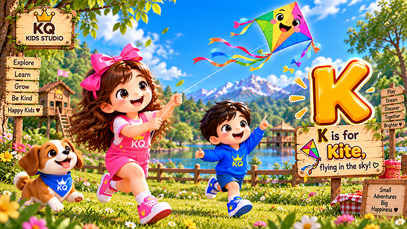 KQ Kids Studio Marya and Viraksith K is for Kite